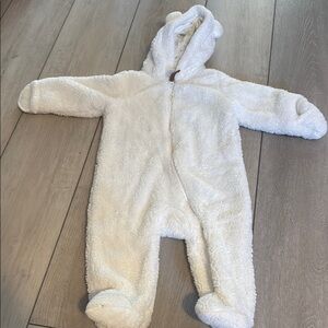 GUC Carters Cozy White Fleece Kids One Piece 9 months